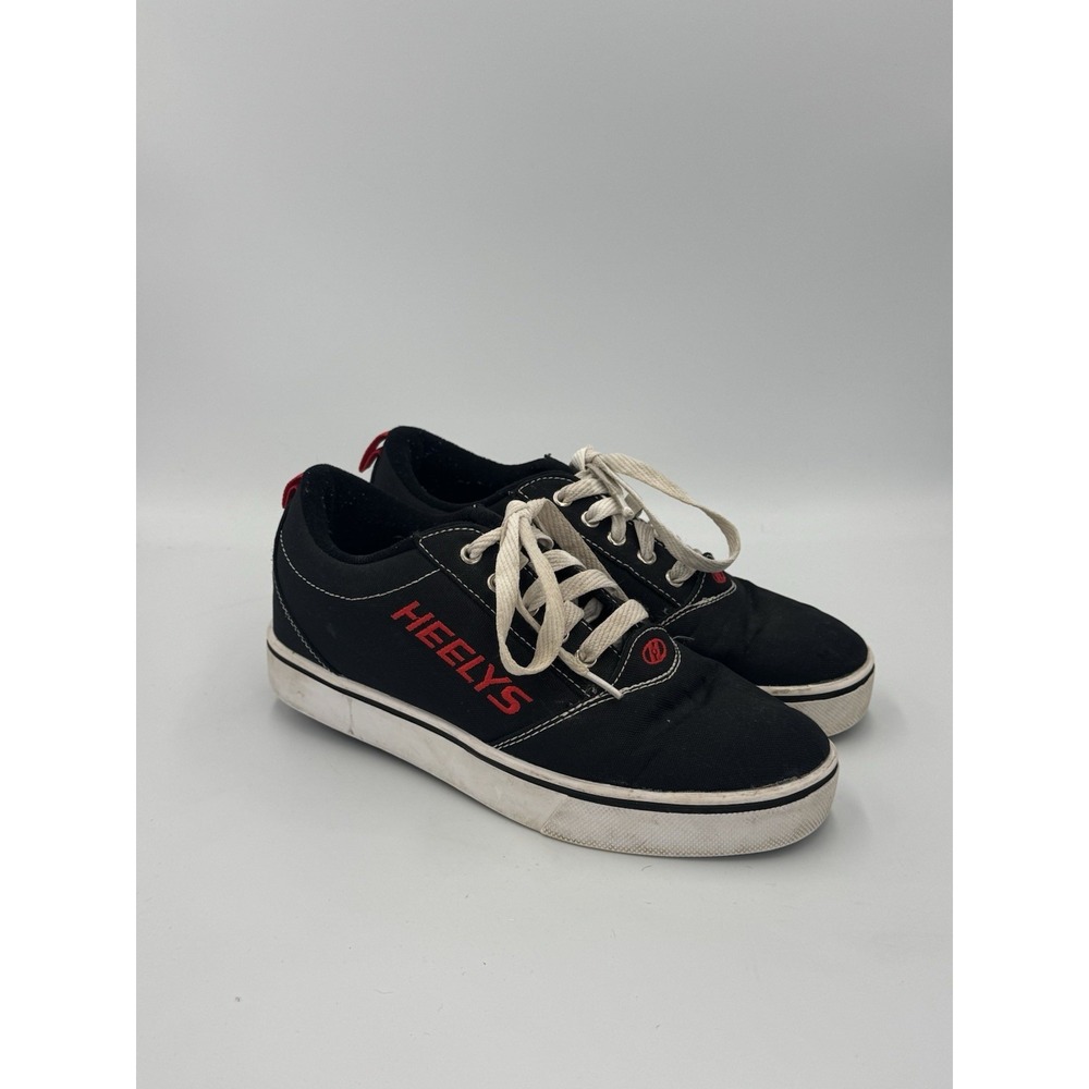 Vtg Y2K Heelys GR8 Pro 1 Black Red Canvas Skate Shoes YTH 6 EU 38 Skater